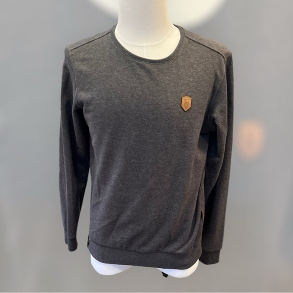 Naketano Men’s Gray Crew Crewneck Sweatshirt With Chest Emblem Size M - Picture 1 of 12